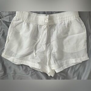 Victoria's Secret white linen swim cover up shorts NWOT